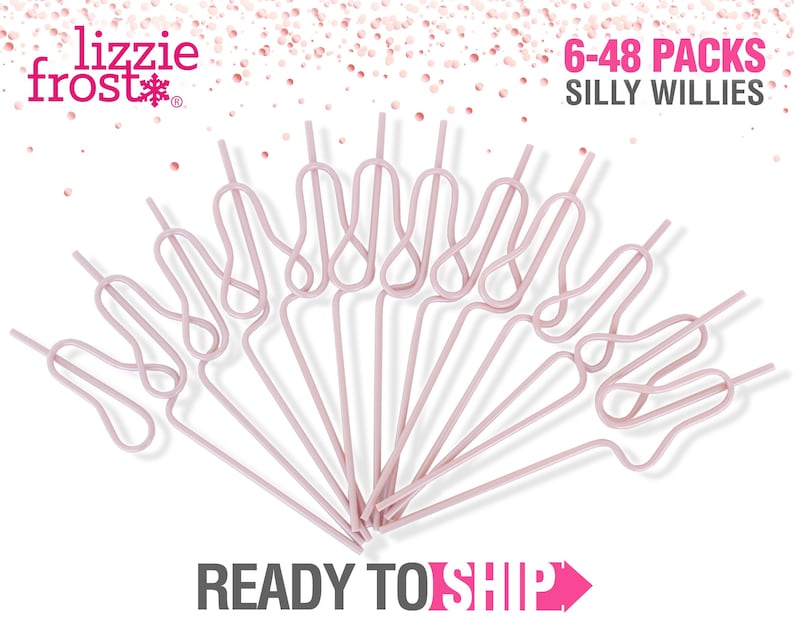 Penis Straws, Bachelorette Party Favors, Silly Straws, Rose Gold Penis Decorations, Bridal, Shower, Rainbow, Gift Ideas, Assorted Colors image 5