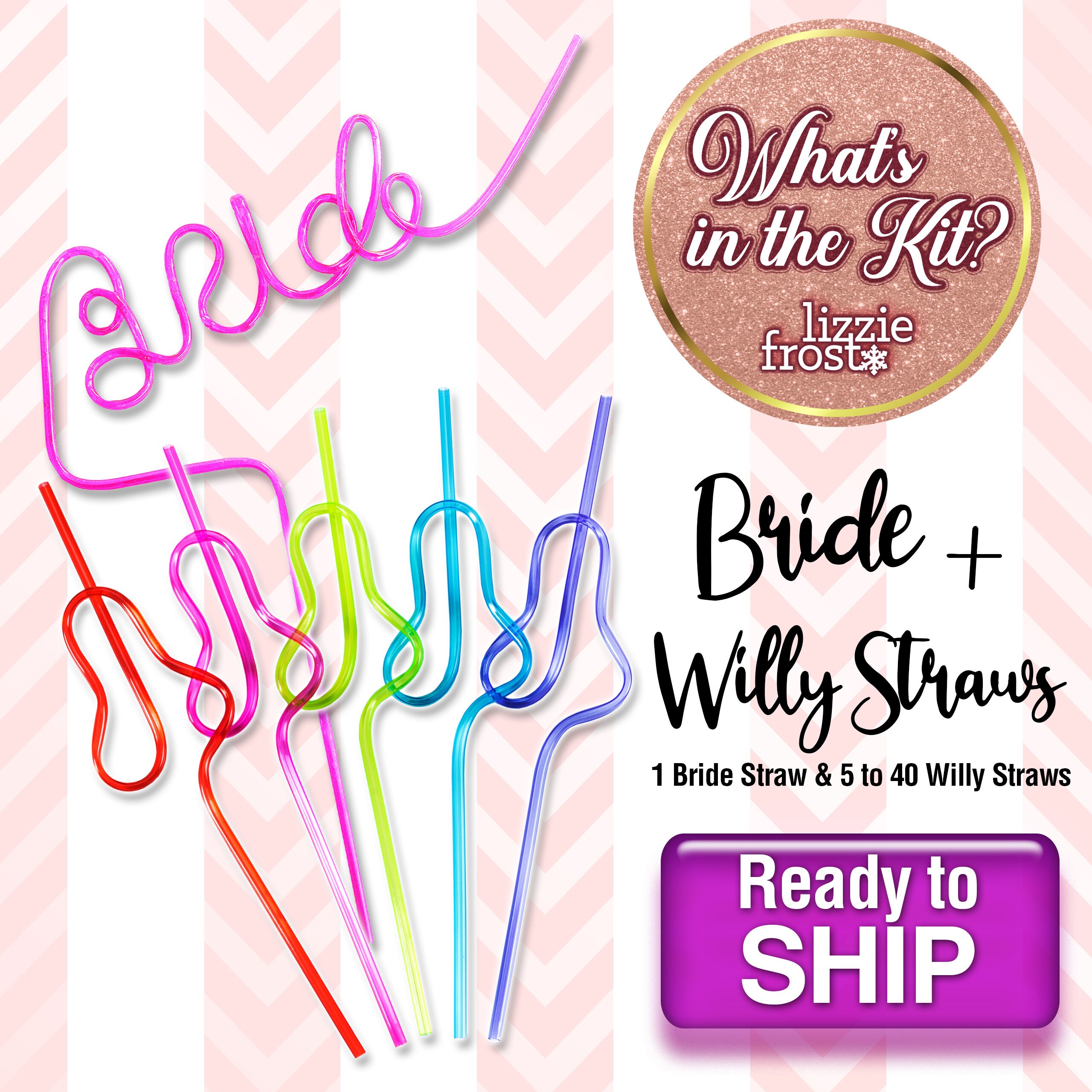 Bride Straw Penis Straws Bachelorette Party Favors 6 to 41 Pack