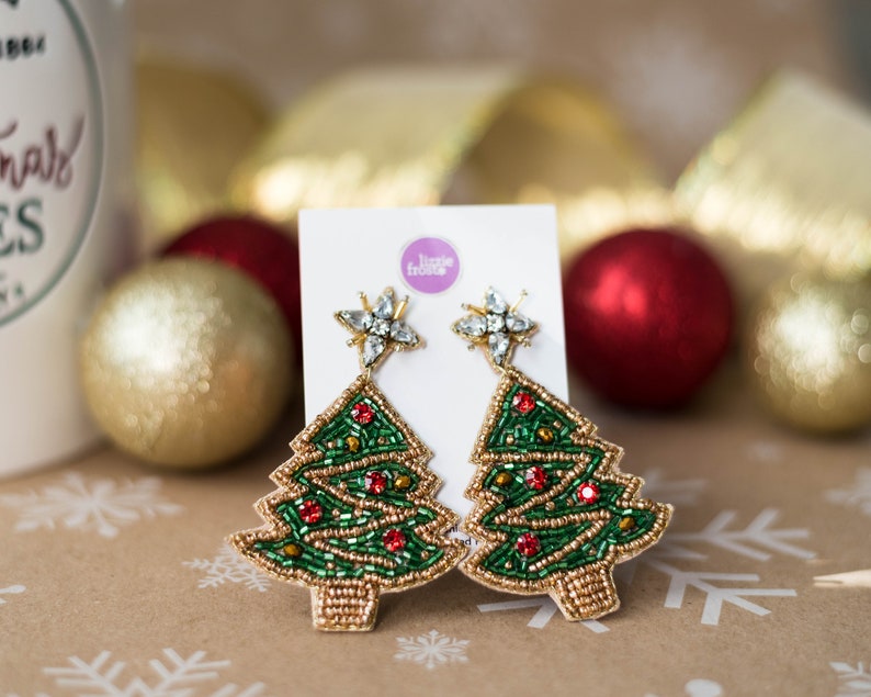 Christmas Earrings, Christmas Gifts, Tree, Lights, HO HO HO, Candy Canes, Stocking Stuffers, Party, Unique Christmas Gifts, Holiday Party Christmas Tree