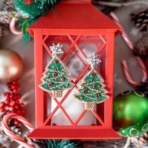 Christmas Earrings, Christmas Gifts, Tree, Lights, HO HO HO, Candy Canes, Stocking Stuffers, Party, Unique Christmas Gifts, Holiday Party image 7