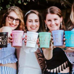 I Do Crew Bachelorette Party Cups, Bridal Shower Favors, Tropical Theme