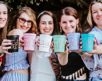 I Do Crew Bachelorette Party Cups, Bridal Shower Favors, Tropical Theme