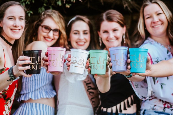 Bachelorette Party Cups Party Favors I Do Crew 16oz  Bridal