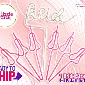 Bride & Pink Penis Straws | Bachelorette Party Favors