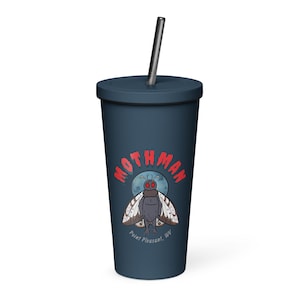 Mothman Insulated tumbler with a straw