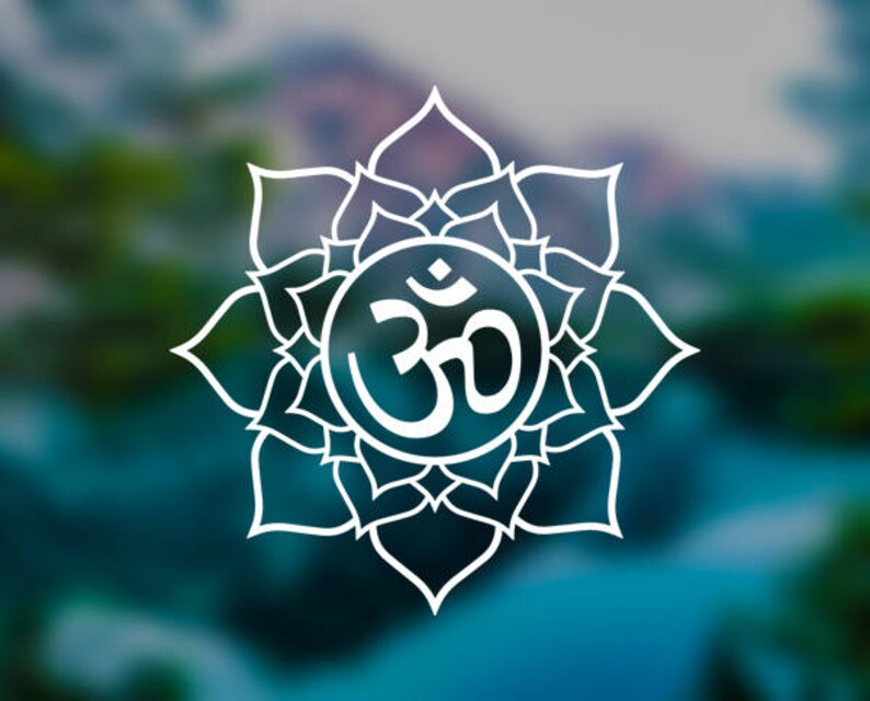 Lotus Flower Mandala Om Sanskrit Boho Car Decal Laptop Vinyl Etsy