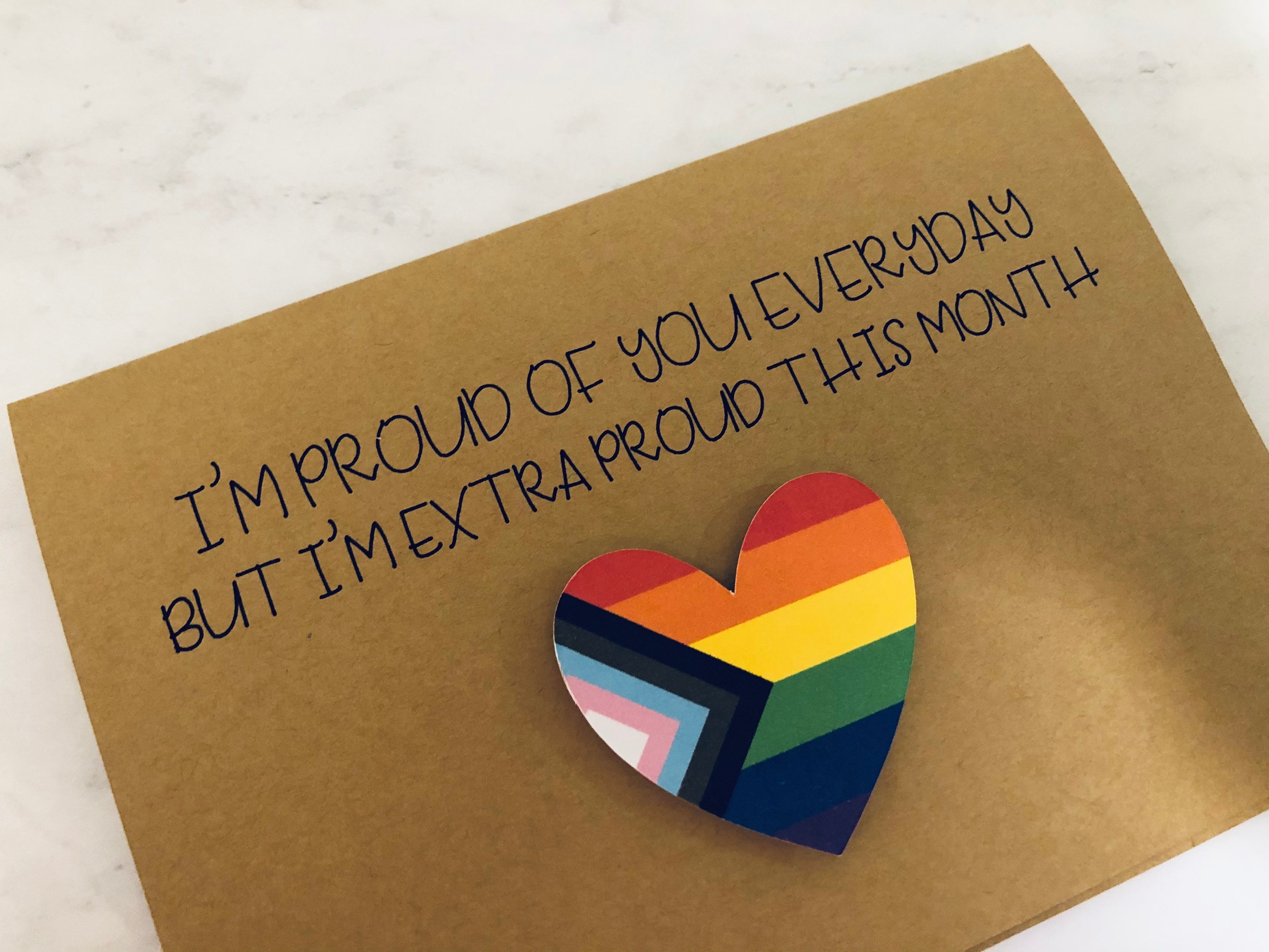 Pride Month Modern Pride flag card gay pride pride card Etsy