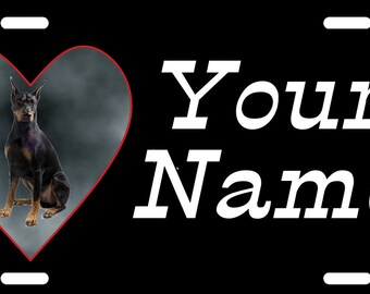 doberman license plate frame