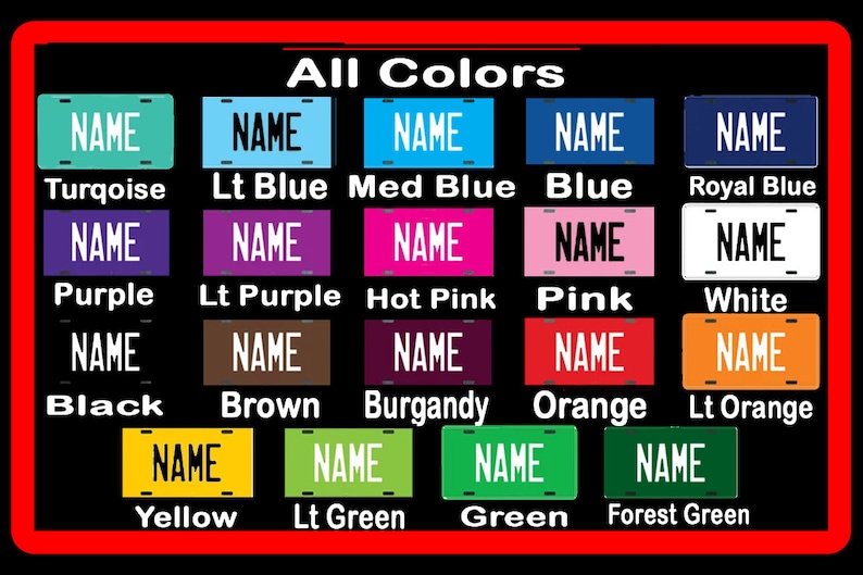 Personalized Kids License Plate Bicycle License Plate Golfcart Motorcycle Wheelchair Lots of Colors Your Text 4 Sizes Available image 1