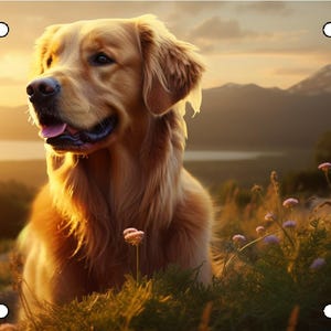 Golden Retriever Dog | Bicycle License Plate | Golf cart | Motorcycle | Wheelchair | Text 4 Sizes Available