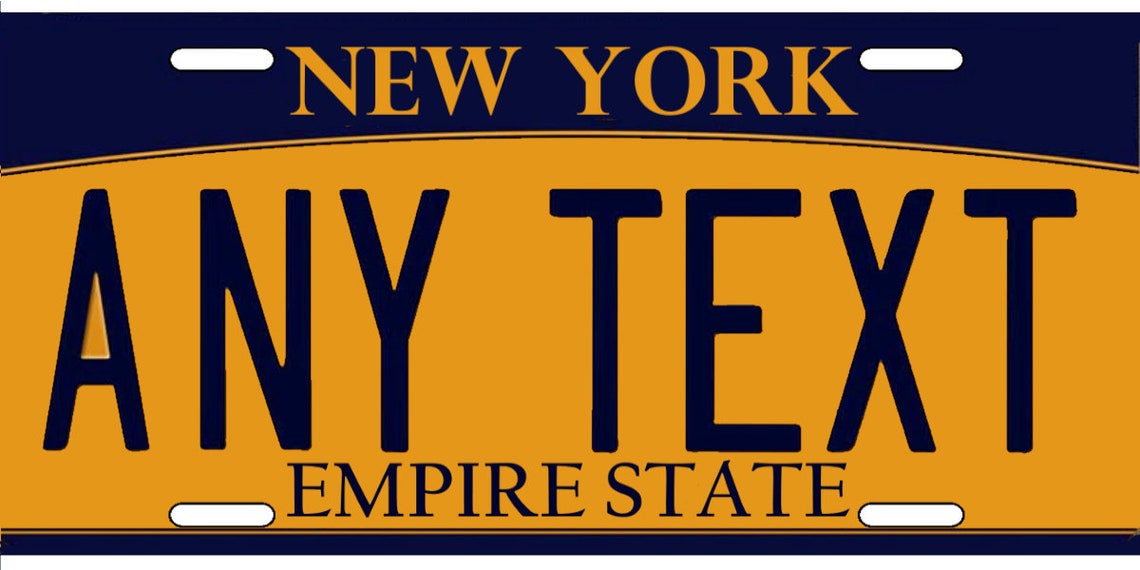 New York Novelty License Plate Any Text Etsy