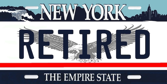 New York License Plate RETIRED Firefighter Fireman Red Lives Matter