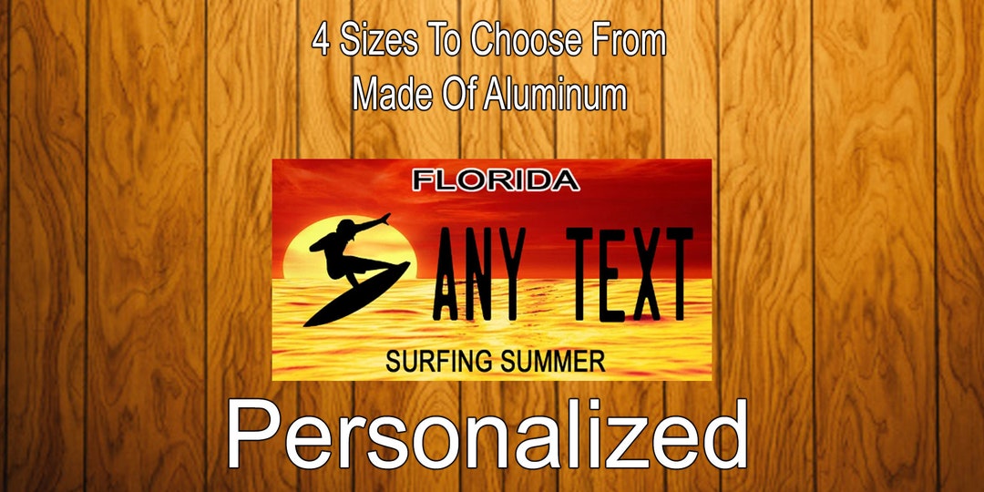 Florida License Plate Surfing Summer License Plate Endless Vanity