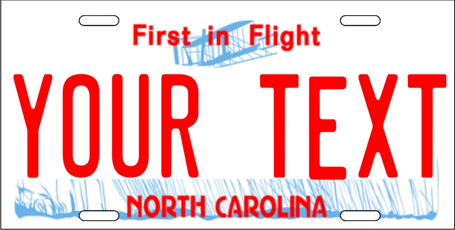 North Carolina Vanity Novelty License Plate Any Text Etsy