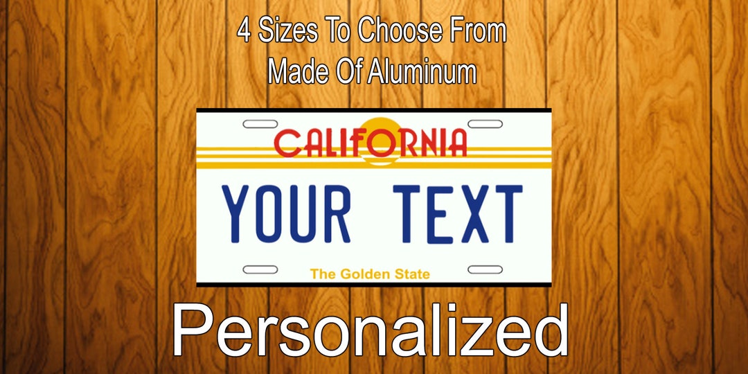 California License Plate Personalized Vanity License Plate Novelty