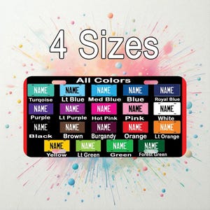 Personalized License Plate - Golf Cart License Plate - Kids License Plate  - Motorcycle - Wheelchair - Lots of Colors Your Text 4 Sizes