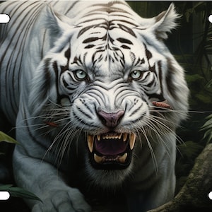 White Tiger License Plate | Bicycle License Plate | Golf cart | Motorcycle | Wheelchair | Text 4 Sizes Available