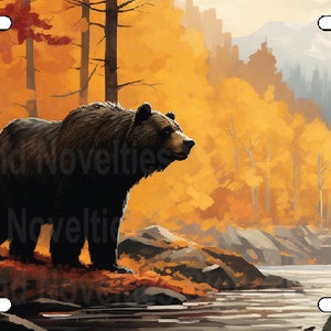 BEAR License Plate | Bicycle License Plate | Golfcart | Motorcycle | Wheelchair | Black Bear Grizzly Text 4 Sizes Available