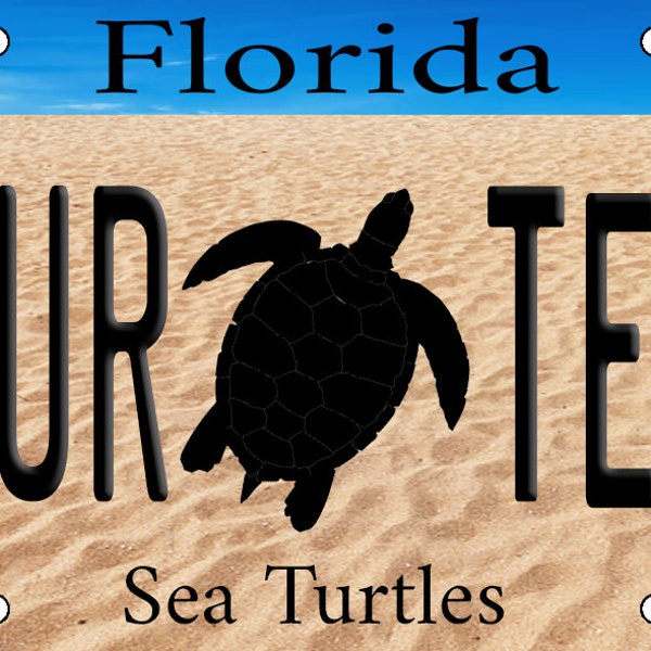 FLORIDA  License Plate - Sea Turtles License Plate -  Novelty License Plate