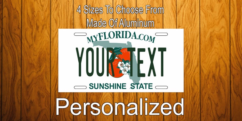 Personalized Florida License Plate, Sunshine State Florida License Plate, 4 Sizes image 1