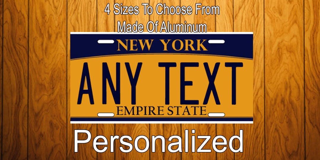 New York Personalized License Plate New York Novelty License Plate New