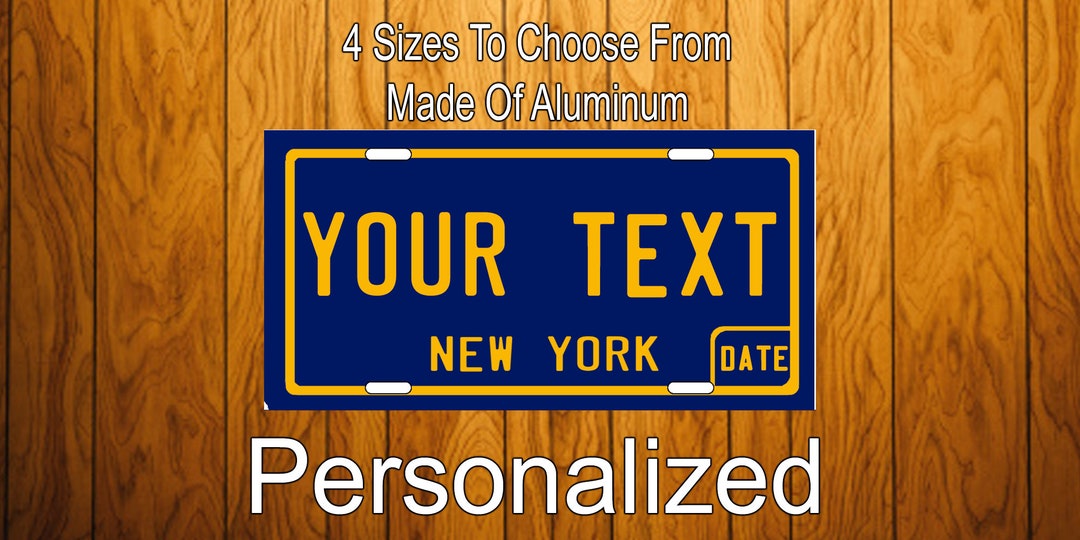 New York Personalized License Plate New York Novelty License Etsy