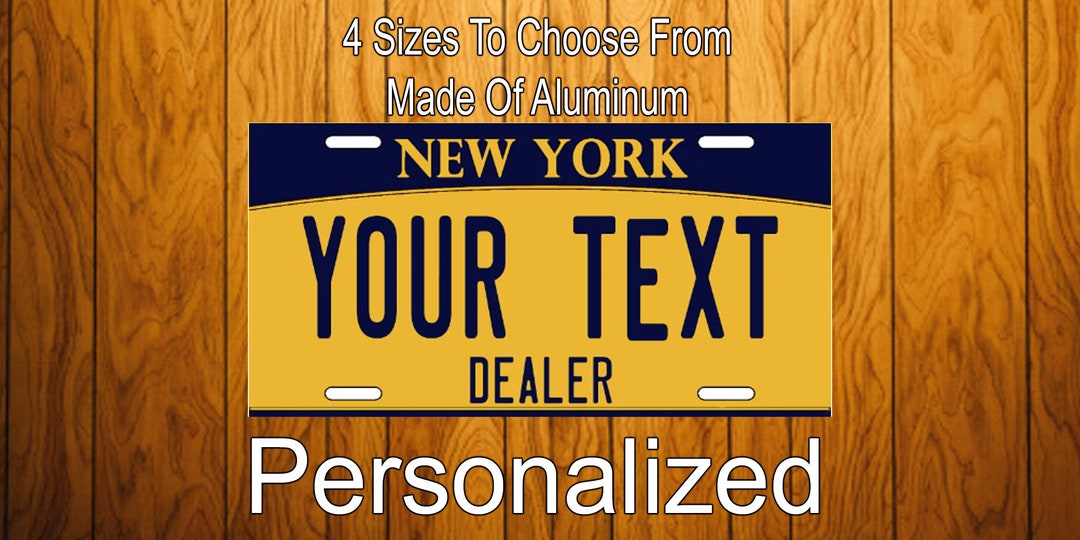 New York Personalized License Plate Dealer Novelty License Etsy