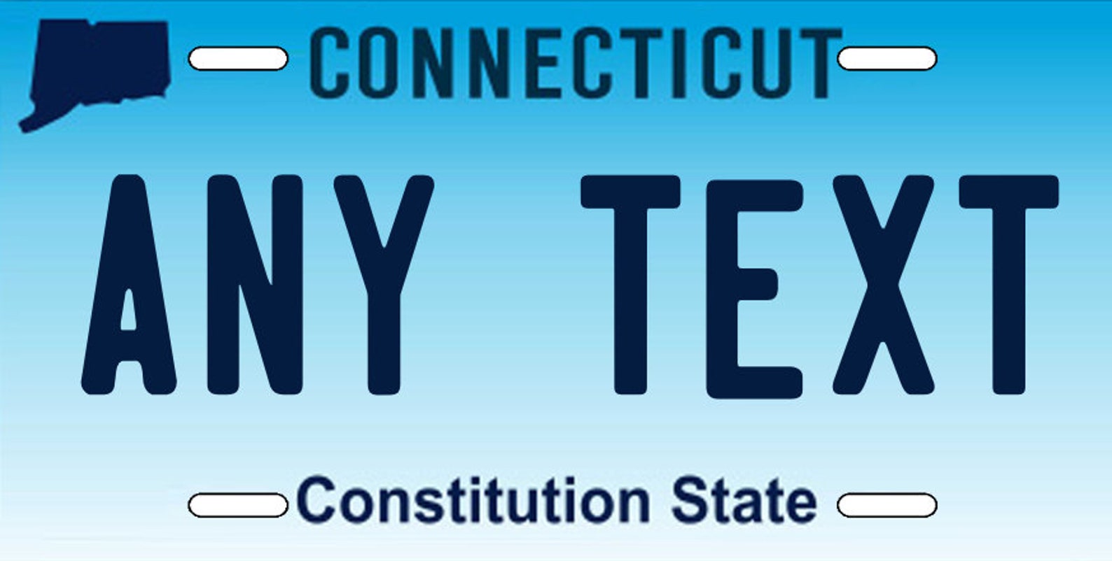 CONNECTICUT Vanity Novelty License Plate Any Text Etsy