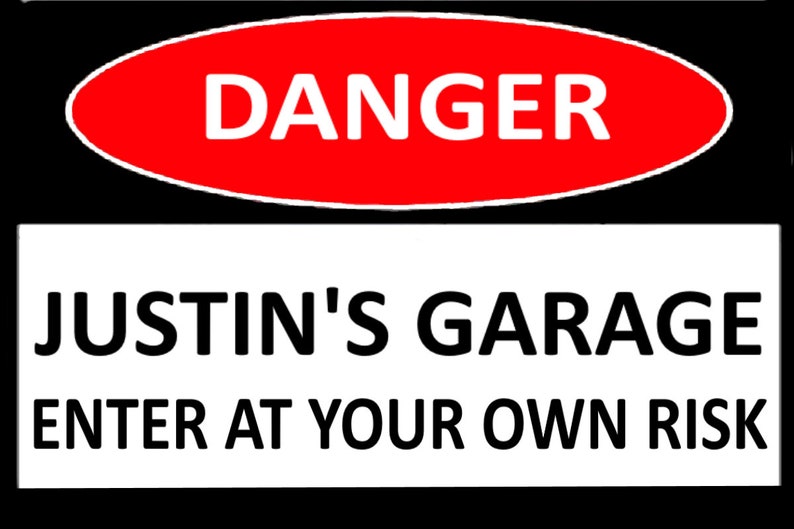 CUSTOM DANGER SIGN WITH YOUR TEXT PERSONALIZED aluminum sign 8"x12"