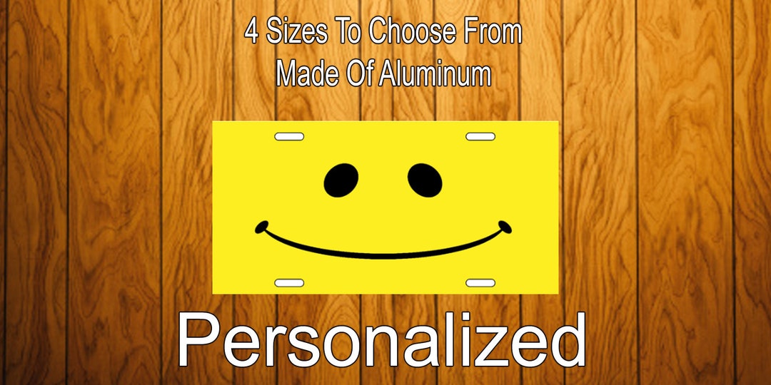 Personalized Smiley Face Emoji License Plate, Emoji License Plate, 4