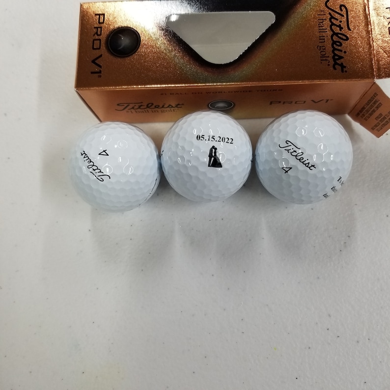 Personalized Titleist Pro V1, Titleist Pro V1X, Titleist Velocity or Wilson Boost Golf Balls for all events or special days. box of 3 balls image 7