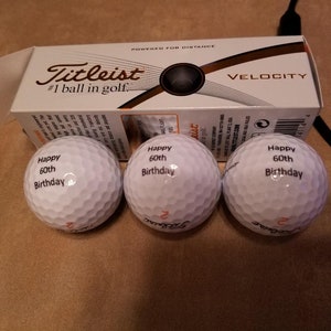 Personalized Titleist Pro V1, Titleist Pro V1X, Titleist Velocity or Wilson Boost Golf Balls for all events or special days. box of 3 balls image 3