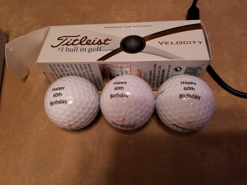 Personalized Titleist Pro V1, Titleist Pro V1X, Titleist Velocity or Wilson Boost Golf Balls for all events or special days. box of 3 balls image 3