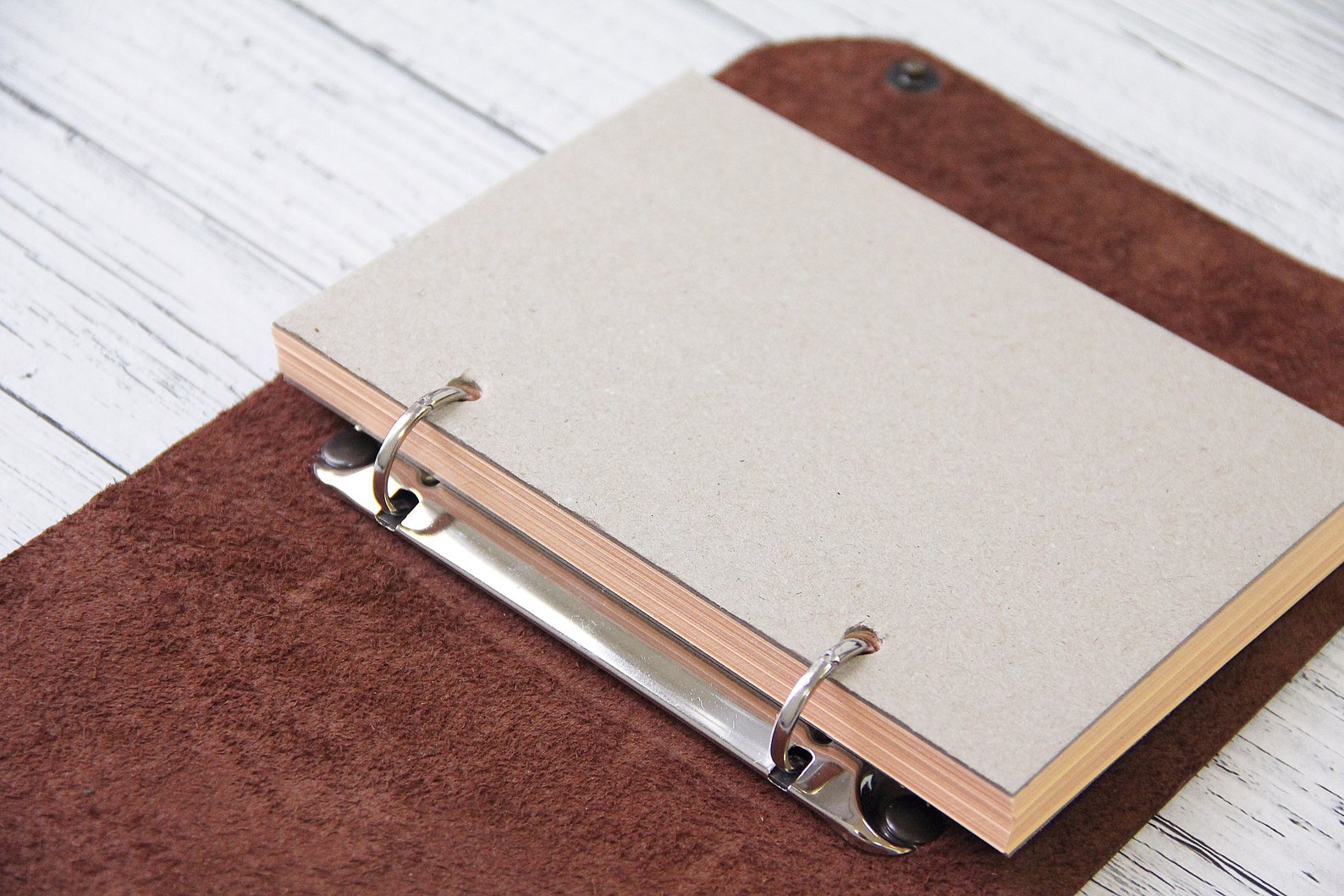 A6 Binder Leather Journal Ring binder A6 Ringbuch Brown Etsy