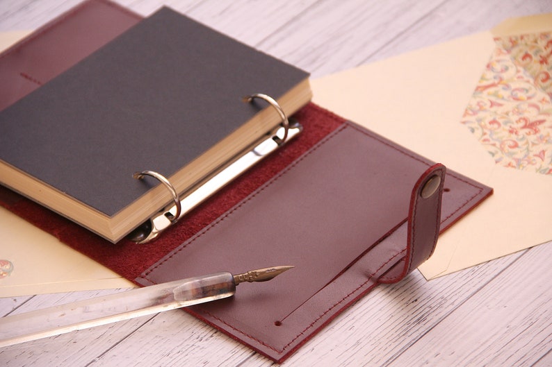 A6 Ring Binder Leather Binder A6 Binder Ring Binder Etsy