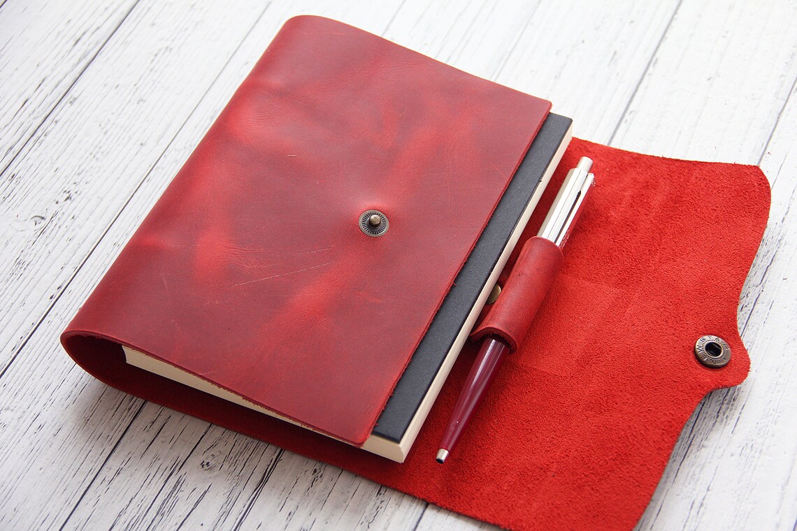 Diario de cuero A6 Ring Binder Leather Binder Aglutinante Etsy
