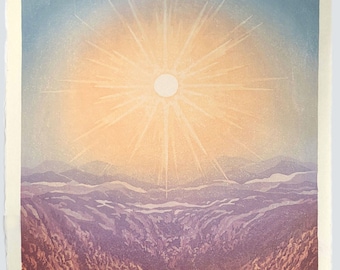 Woodblock Print- "Encounter ", Original Moku Hanga Limited Edition Print