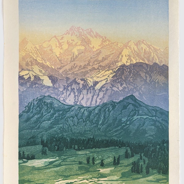 Houtblokprint- "Ascension", originele Moku Hanga Limited Edition print