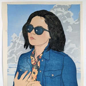 Gravure sur bois - « Summer Blues », impression originale Moku Hanga en édition limitée - 2017