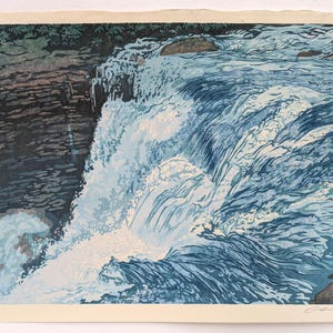Woodblock Print- "Rapids", Original Moku Hanga Limited Edition Print