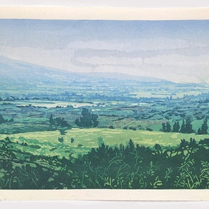 Grabado en madera- &quot;El Paradiso&quot;, impresión original de edición limitada de Moku Hanga