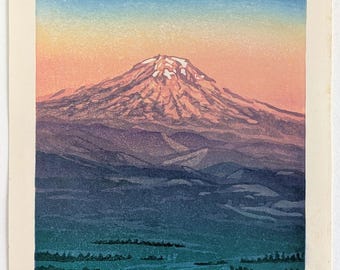 Woodblock Print- &quot;Rainier&quot;, Original Moku Hanga Limited Edition Print