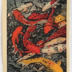 Woodblock Print- &quot;Rhéos&quot;, Original Moku Hanga Limited Edition Print