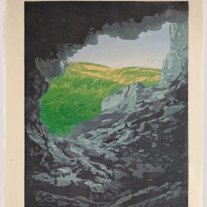 Woodblock Print- "The Cave", Original Moku Hanga Limited Edition Print