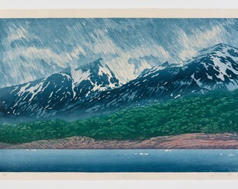 Woodblock Print- "Tempest", Original Moku Hanga Limited Edition Print