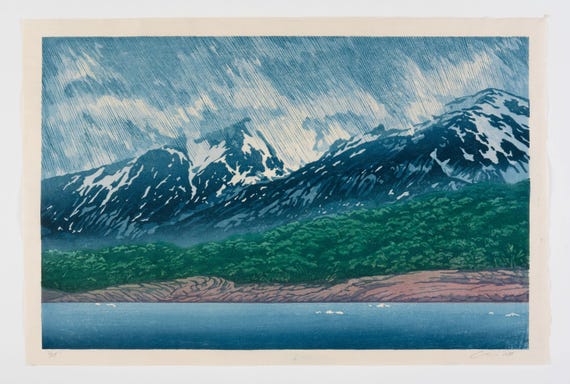 Woodblock Print- "Tempest", Original Moku Hanga Limited Edition Print