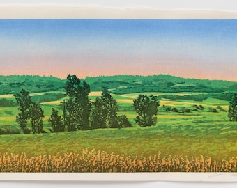 Woodblock Print- "Along the King's Road", Original Moku Hanga Limited Edition Print