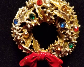 ART wreath Brooch, ARTMODE pin, christmas ART pin