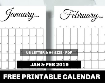 free printable calendar etsy blank calendar monthly