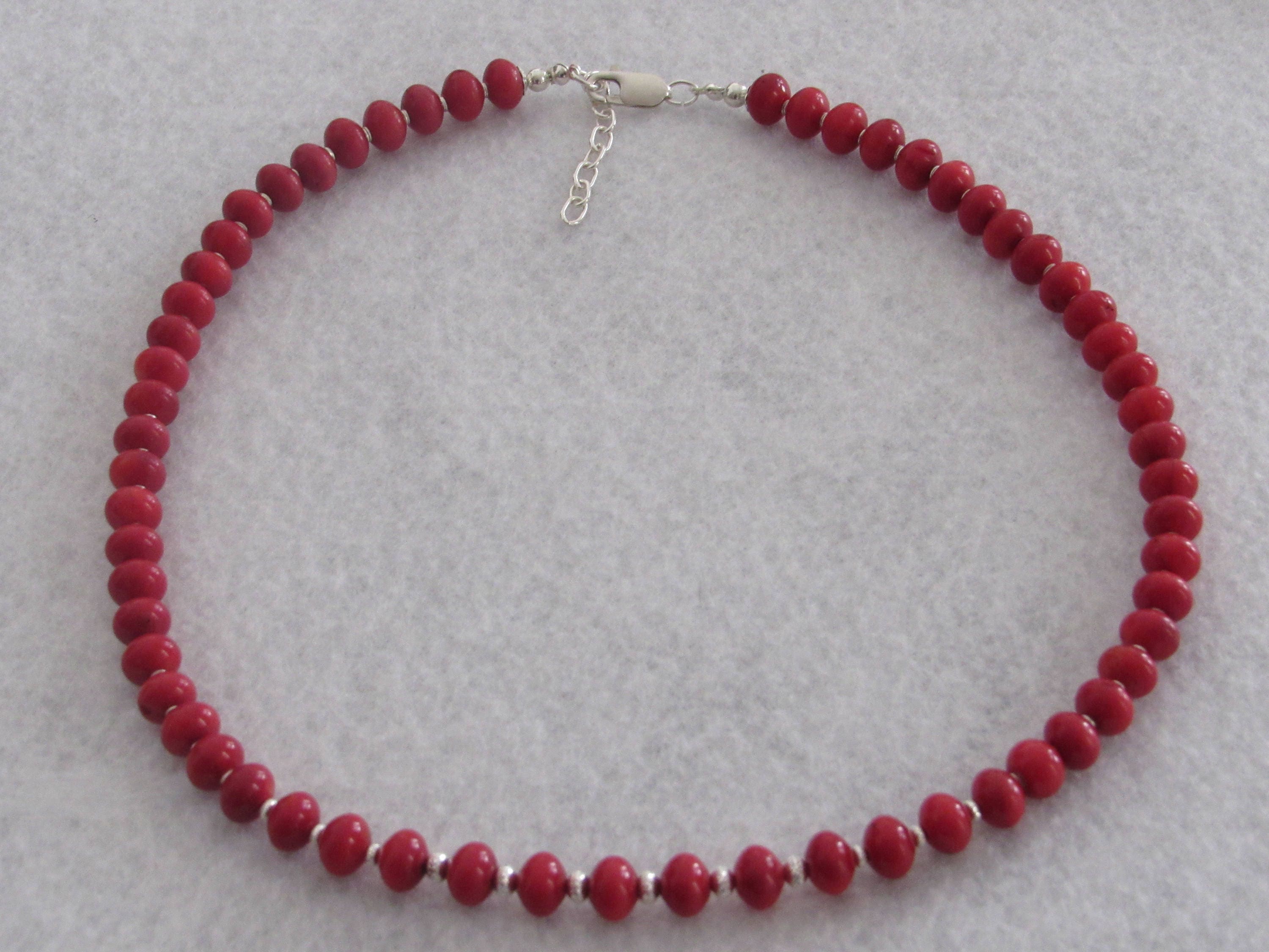 Red Natural Coral Necklace - Etsy